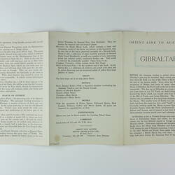 Booklet - 'Gibraltar',  Orient Line, 1955