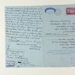 Letter - Mr & Mrs Nevin, England to Mr & Mrs J. Leech, SS Orion, Gibraltar, 27 Jan 1956