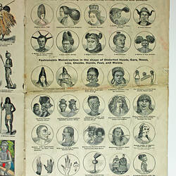 Page 5 of booklet with drawings of peoples' faces.