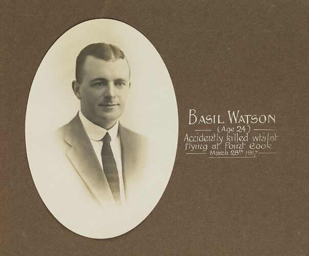 Portrait of Basil Watson, Aviation Pioneer, Aged 24, Melbourne, Victoria, 1917