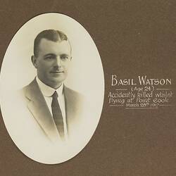 Photograph - Portrait of Basil Watson, Aviation Pioneer, Aged 24, Melbourne, Victoria, 1917