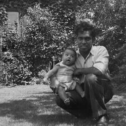 Digital Photograph - Nathan Paramanathan and His Son Michael, Kew, Victoria 30 Jan 1956