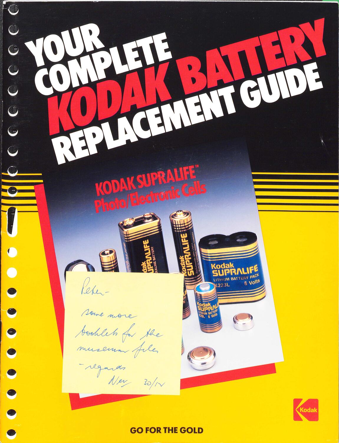 Catalogue Eastman Kodak, 'Your Complete Kodak Battery Replacement