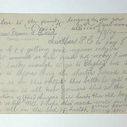 Postcard - 'Quartier Saint-Vincent pris de la Jetèe nord', Le Havre, France, Lance Corporal John Peile to Parents, 2 Sep 1917