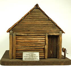 Front view of farm smithy model.