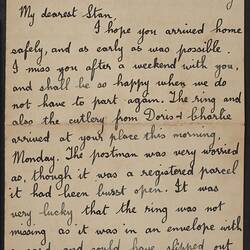 Letter - Lucy Simmons, Thundersey, Essex To Stanley Hathaway, Coventry, Jul 1938