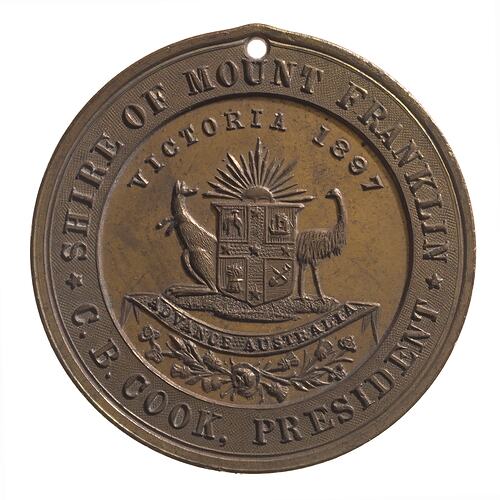 Medal - Diamond Jubilee of Queen Victoria, Shire of Mount Franklin, Victoria, Australia, 1897