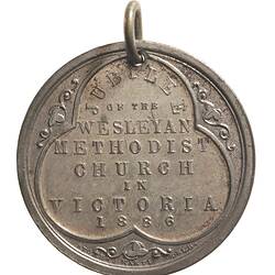 Medal - Jubilee of the Wesleyan Methodist Church, Victoria, Australia, 1886