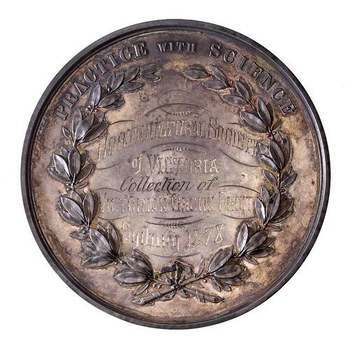 Medal - Agricultural Society of New South Wales, Practice with Science, 1878