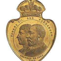 Medal - Coronation of King Edward VII & Queen Alexandra Commemorative, Specimen Strike, City of Bendigo, Australia, 1902