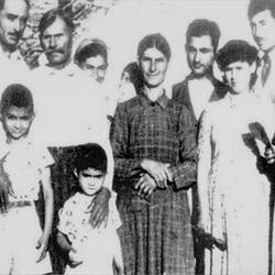 Digital Photograph - Efstathia Spiropoulos, Her Parents & Siblings, Flessiada, Greece, circa 1955