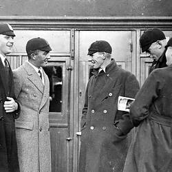 Negative - Students at Railway Station, Melbourne, Victoria, circa 1935