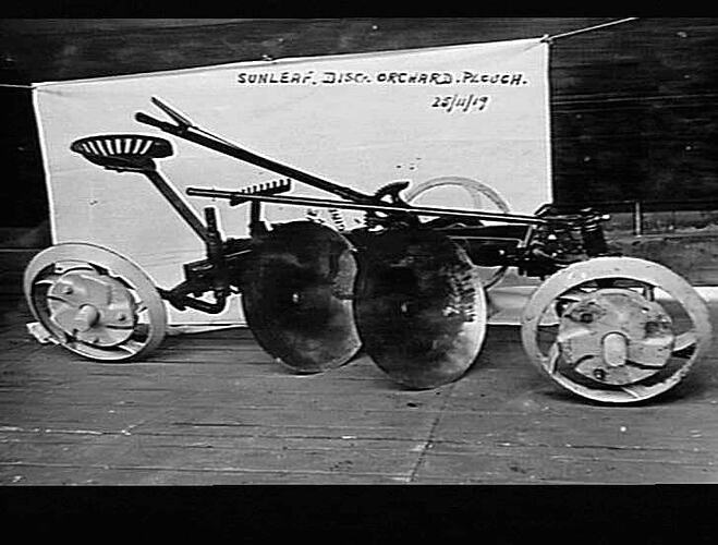 `SUNLEAF' DISC ORCHARD PLOUGH: 25 NOV 1919