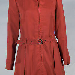 Raincoat - Prue Acton, Mini, Red Gaberdine, 1965