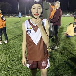 Digital Image - Layla Murphy, Swan Hill Under 12s Football Team, Swan Hill, Victoria, 28 Apr 2023