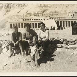 Digital Image - Adeline Del Vecchio & Friends at Archaeological Site, Luxor, Egypt, circa 1950