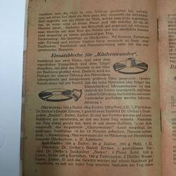 Printed page. Paper is discoloured and text in German in black ink.