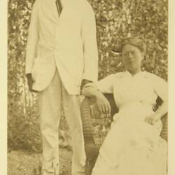 Photograph - Man & Woman in a Garden, World War I, 1916-1919