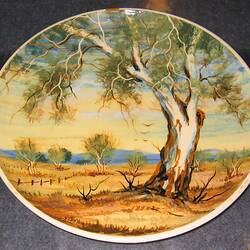 Plate - Isobel Ceramic Studio, 'Australian Landscape', circa 1960