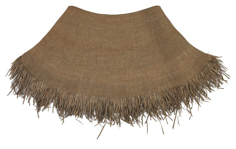 Twined mat with fringes ::