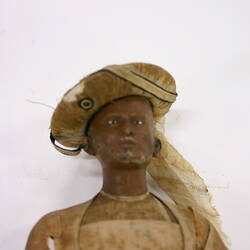 Poonah Figure - Man Wearing Brown and Yellow Belt