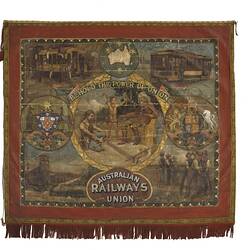 Banner-Australian Railways Union. Victorian Branch. circa 1911