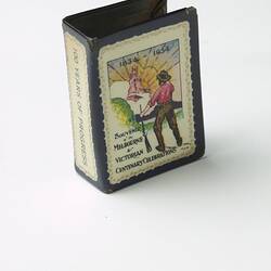 U-shaped tin matchbox case.