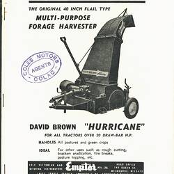 Descriptive Booklet - David Brown, Hurricane Forage Harvester, circa 1960