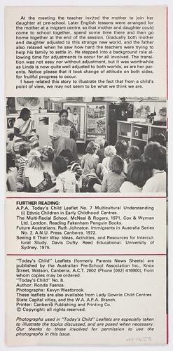 Leaflet - 'Today's Child', 1970s