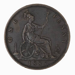 Coin - Penny, Queen Victoria, Great Britain, 1885 (Reverse)