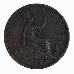 Coin - Farthing, Queen Victoria, Great Britain, 1867 (Reverse)