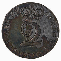 Coin - Twopence, George II, England, Great Britain, 1746 (Reverse)