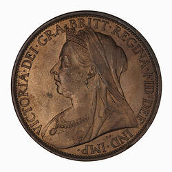 Coin - Penny, Queen Victoria, Great Britain, 1895 (Obverse)