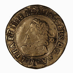 Coin Replica- Laurel, James I, England, Great Britain, 1619-1625 (Obverse)