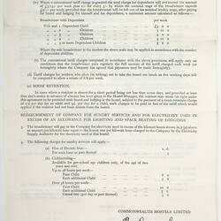 Notice - Conditions and Rules, Commonwealth Hostels Limited, 1956