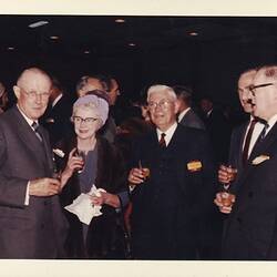 Photograph - Kodak Australasia Pty Ltd, Dr Alan Chapman with Kodak Executives, Staff amd Partners at the Reception of the Official Opening of the Kodak Factory, Coburg, 1961