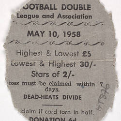 Ticket - Football Double, 1958