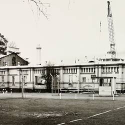 Photograph - Demolition of the Old 'Residency', Eastern Annexe, Royal Exhibition Building, Melbourne, 10 Sep 1971