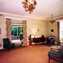 Photograph - The New 'Residency', Lounge Room, Royal Exhibition Building, Melbourne, circa Feb 1985