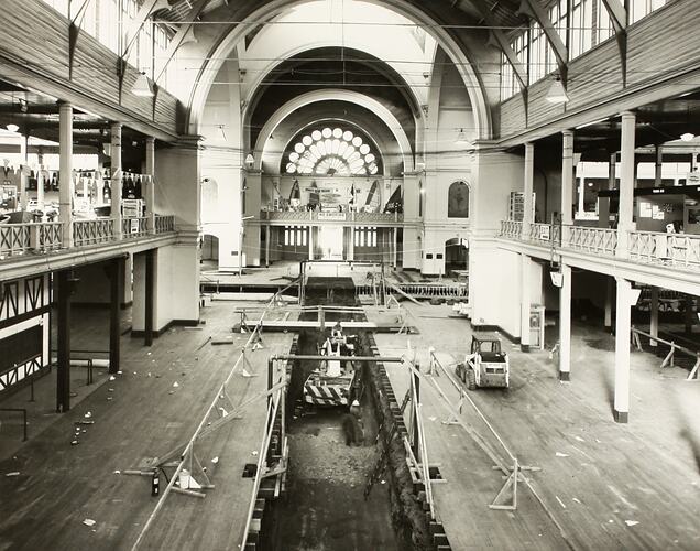 Photograph - Programme '84, Timber Floor Replacement in the Great Hall, Royal Exhibition Buildings, 17 Jul 1984