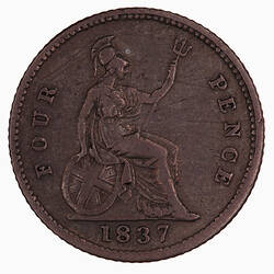 Coin - Groat, William IV, Great Britain, 1837 (Reverse)