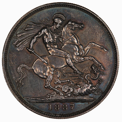 Coin - Crown, Queen Victoria, Great Britain, 1887 (Reverse)