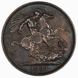 Coin - Crown, Queen Victoria, Great Britain, 1887