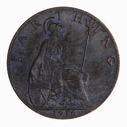 Coin - Farthing, George V, Great Britain, 1916 (Reverse)