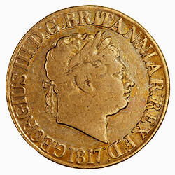 Coin - Sovereign, George III, Great Britain, 1817 (Obverse)