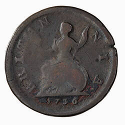 Coin - Farthing, George II, Great Britain, 1736 (Reverse)