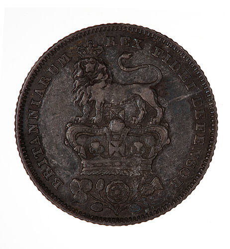 Coin - Sixpence, George IV, Great Britain, 1826 (Reverse)