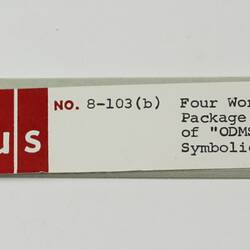 Paper Tape - DECUS, '8-103b Four Word Floating Point Package, Compact Version of ODMS, Symbolic', circa 1968