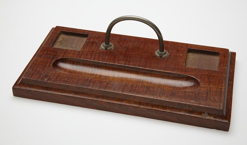 Desk Set Holder - Adolph Bruhn & Son, Wooden, circa 1970-1990