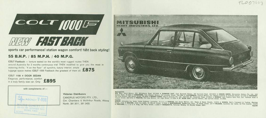 Mitsubishi Colt 1000F